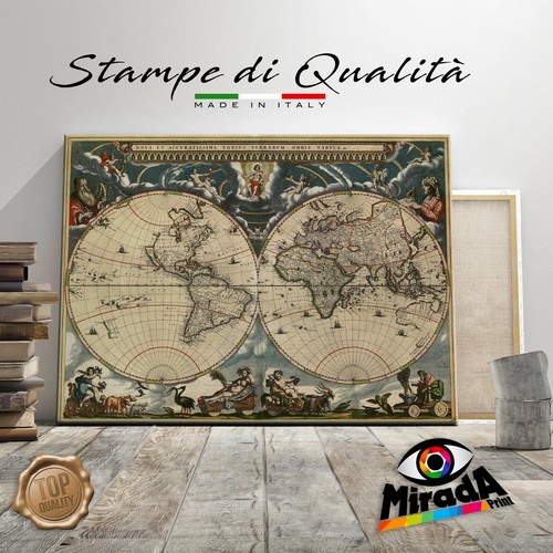 Quadro mappa mondo world map - world,