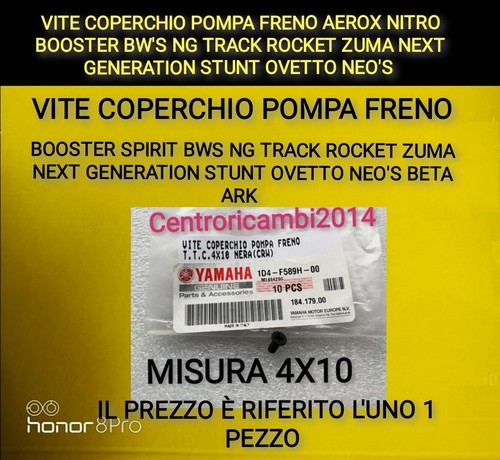 Vite coperchio pompa freno - vite,