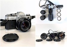 FOTOCAMERA REFLEX CANON AE-1 35mm con OBIETTIVI FD 50 / 28 / 70-210mm JAPAN '70