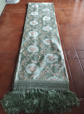 Copriletto COPERTA letto singolo TESSUTO DAMASCATO verde. Nuova Vintage anni 70.