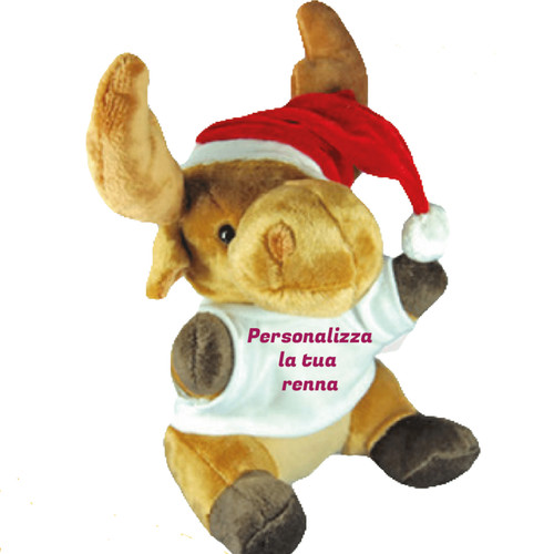 Pupazzo peluche renna natale - pupazzo,