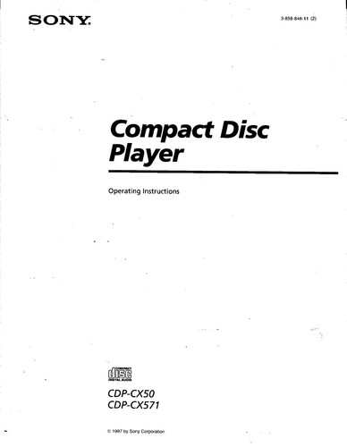Sony cdp cx50 cx571 - sony, cdp-cx50