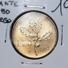 20 LIRE 1957Gambo Del 7 +Largo(2) FDC-UNCIRCULATED SIGILLATA RARACOMPRA  Subito 