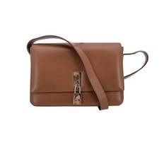 Autentica borsa a tracolla Gucci in pelle marrone con lucchetto scatola borsetta