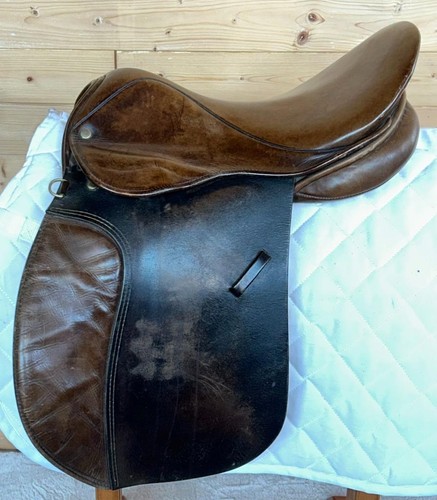 Sella inglese pelle marrone - pelle,