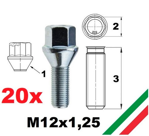 Kit bulloni ruota opel - 20,