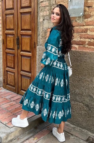 Abito midi zara ricamato - abito,