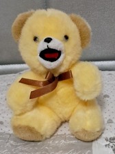 Peluche pupazzo mascotte spot orsetto Coccolino ammorbidente fiocco marrone 15cm