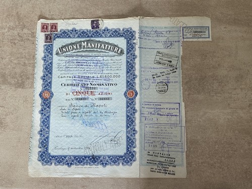 Certificato azionario unione - azionario,