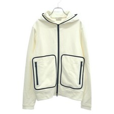 Felpa con cappuccio e zip MONCLER cotone bianca taglia XS usata uomo