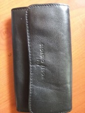 PORTAMONETE UNISEX Da Cintura GIORGIO FEDON IN VERA PELLE 100% NERO NAPPA