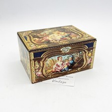 Scatola in latta vintage da collezione cofanetto Inglese Stile antico '700