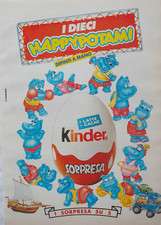 Pubblicità Advertising Werbung Italia Ritaglio 1991 KINDER SORPRESA Happypotami