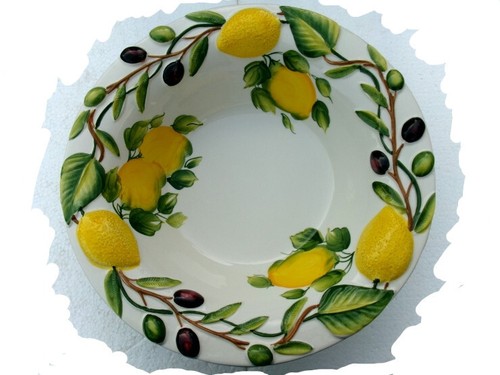 Coppa decorata limoni - limoni, olive