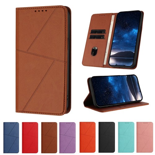 Magnetic leather wallet phone - magnetic,