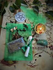 Kit Incantesimi Ricchezza Rituale Magia Soldi Stregoneria Wicca Pagano Candela Fatta a Mano