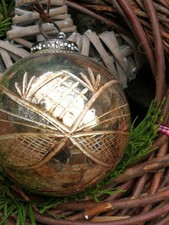 Palla per albero di Natale Amaranja rombo oro antico palla di Natale sfera di...