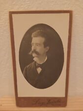 Ritratto ovale uomo con baffi Diego Vadalà Messina foto su  cartoncino fine '800