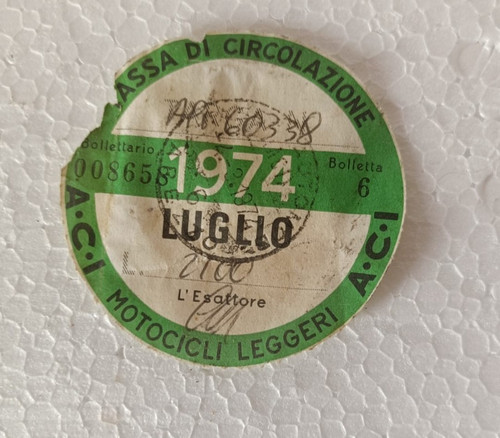 Bollo aci 1974 - bollo,