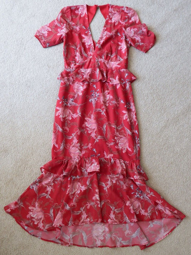 Abito rosso floreale anni - , 40