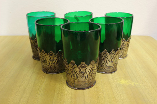 Set bicchieri antichi verdi - set,