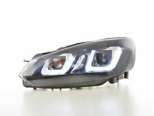 FARI ANTERIORI LED FANALI PER VW GOLF 6 08-12 DAYLIGHT NEW GTI LOOK BLACK LINE