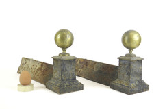 ALARI DA CAMINO ANTICHI COPPIA DI ALARI DA CAMINETTO FRANCIA XIX SECOLO SF