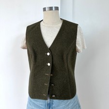 Gilet vintage lana loden verde