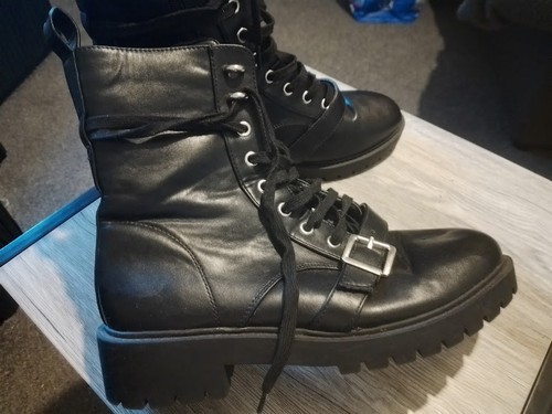 Stivali biker neri zip