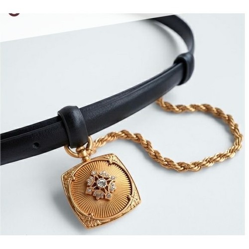 Zara cintura nera magra catena - zara,