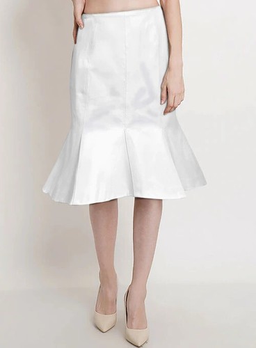 Donna bianco gonna vera pelle - donna,