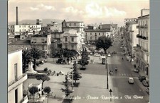 Salerno Battipaglia piazza Repubblica e via Roma spedita f. grande 