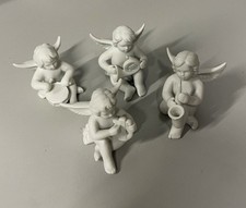 set 4 ANGELI MUSICANTI ROSENTHAL bisquit bianco opaco porcellana PUTTI SUONATORI