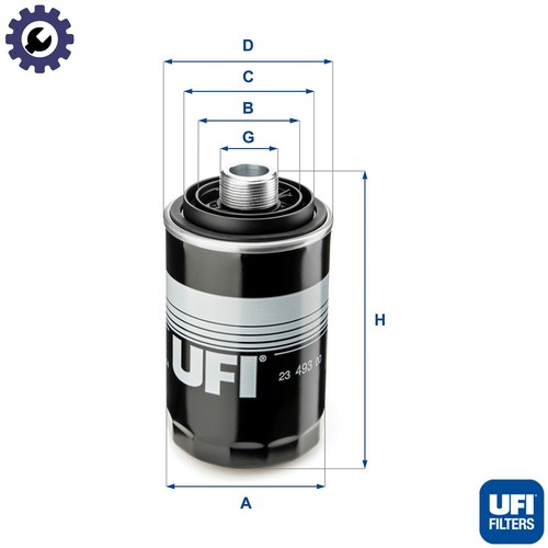 Filtro olio 493 per - 23.493.00, vw