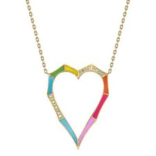 14K Oro Giallo Diamante Smalto