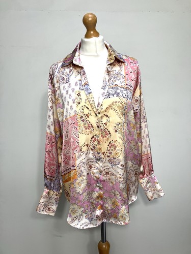 Camicia patchwork raso zara - camicia,
