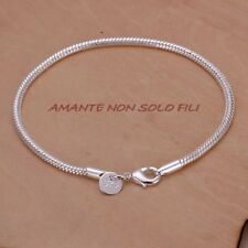 Bracciale serpente Braccialetto Uomo/Donna placcato argento 925 - Idea regalo