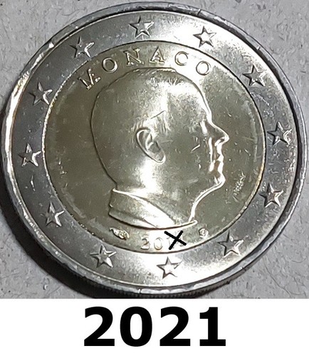 Monaco monete 2 - da, 2021