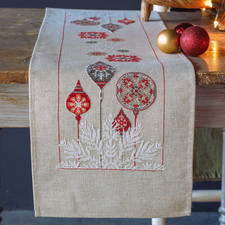 Centrotavola Punto Croce Con Tela Aida STELLE DI NATALE Biancheria Da Tavola Set