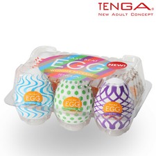 TENGA Egg Wonder 6 Styles Pack - Mesh/Stud/Wind/Tube/Curl/Ring Handjob Stroker