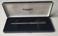 Penna biro in acciaio a spinta AURORA TORINO custodia originale VINTAGE anni 80