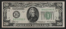 STATI UNITI AMERICA 20 DOLLARI 1934A JACKSON BOLLINO VERDE BB+