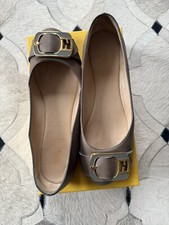 Fendi Ballerina Gray Flats, Sz