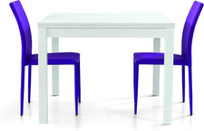 Tavolo POSITANO Allungabile in Legno, Apertura a Libro, Finitura Bianco Frassina