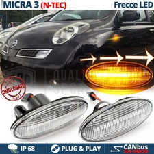 Frecce LED Sequenziali per Nissan Micra 3 N-TEC DINAMICHE Laterali Nere CANbus