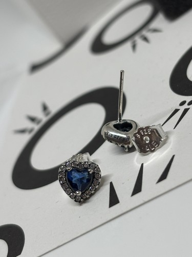 Orecchini pandora cuore blu - orecchini,
