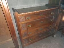 Comò con specchio e due comodini aventi ripiano in marmo rosa, data STIMA '30