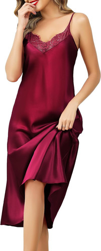 Camicia notte raso donna - camicia,
