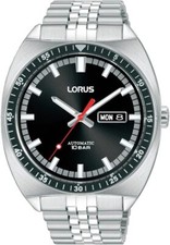 Orologio automatico uomo Lorus quadrante nero e bracciale argento RL439BX9
