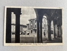m) Cartolina formato piccolo Castel San Giovanni Piacenza piazza 1944 PIEGATA